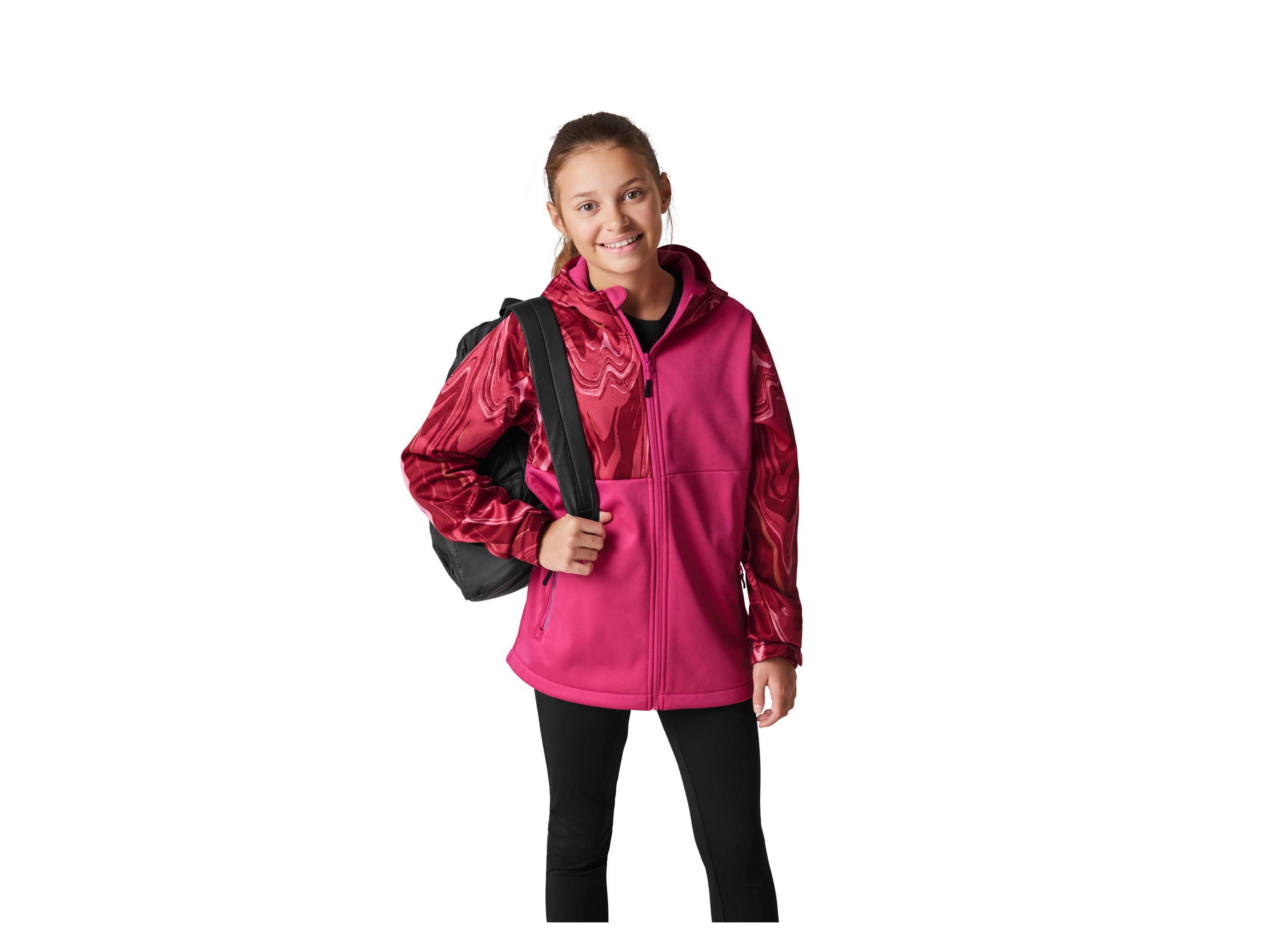 CRIVIT Kinder Softshelljacke (Gemustert/pink, 146/152) Bild 3