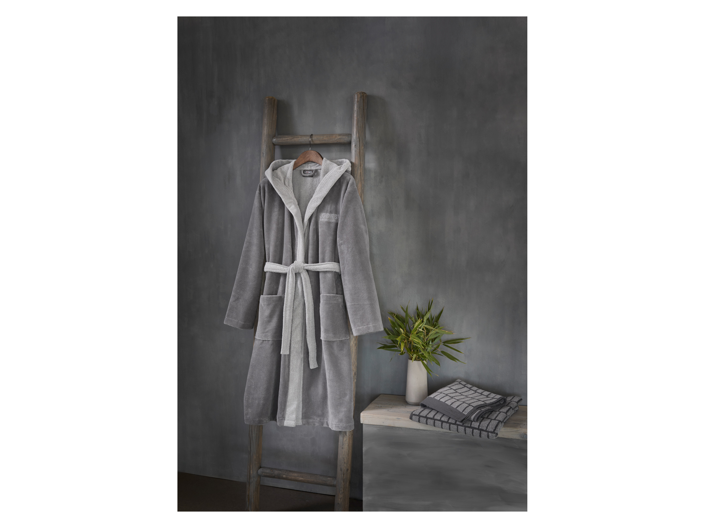 LOOKS BY WOLFGANG JOOP Damen/Herren Bademantel (Grau, M) Bild 2