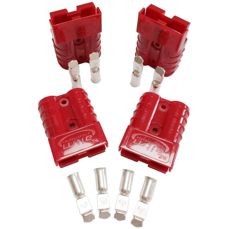50a Batterieanschluss Schnellanschluss 50a 600v Stecker Für Auto, Transporter, Motorrad 4 Stück (kit 10/12 Awg)