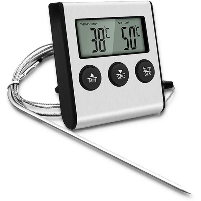 1 Stück Led-digitalthermometer Mit Sonde