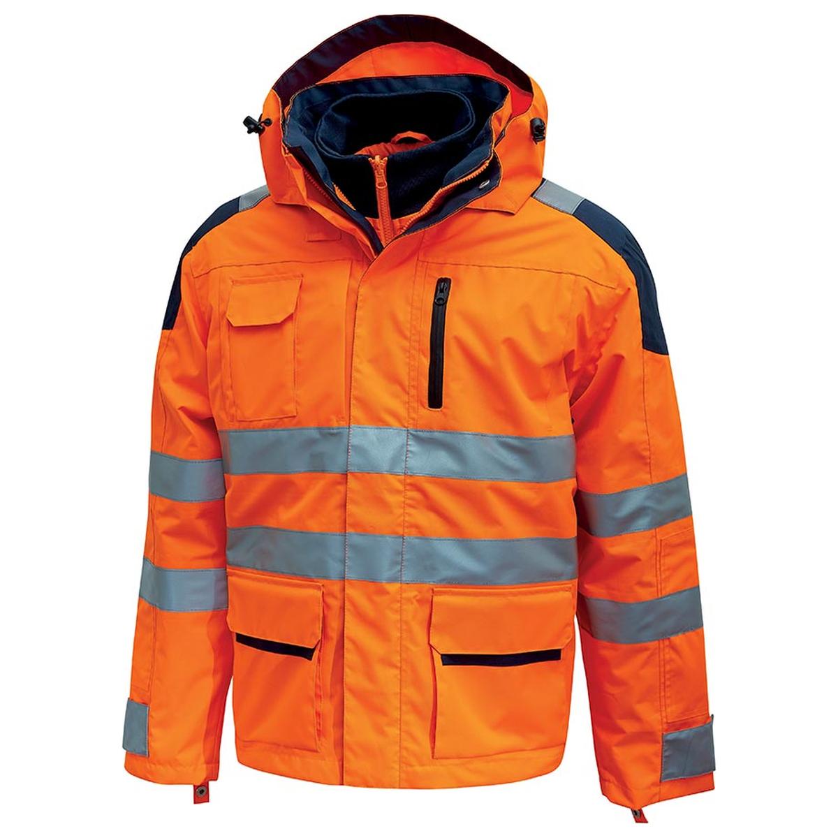 Hochsichtbarer Wasserdichter Arbeitsparka Backer - Neonorange 4xl