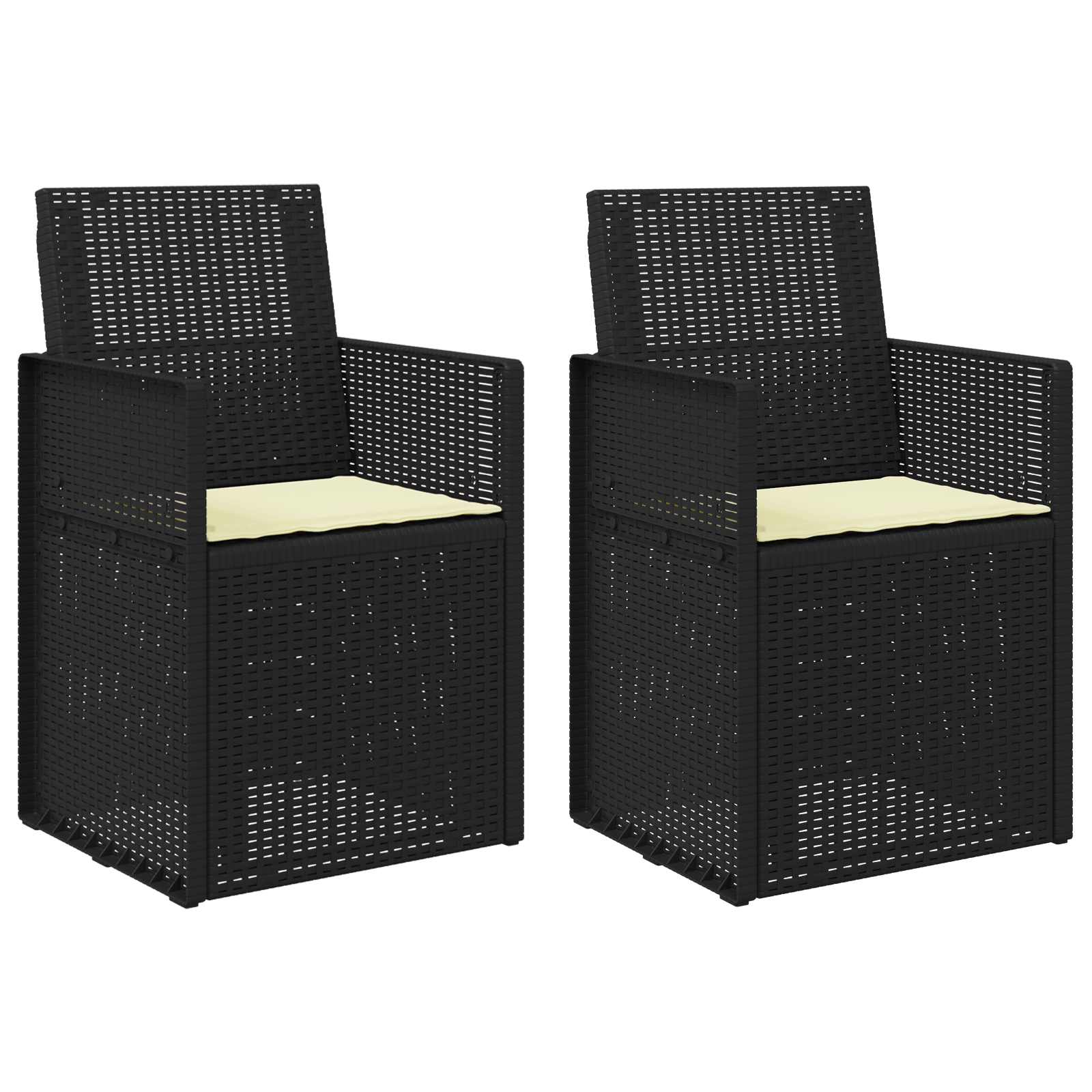 Garten Esszimmerstühle 2 Stk. Anthrazit Und Creme Pp Vidaxl