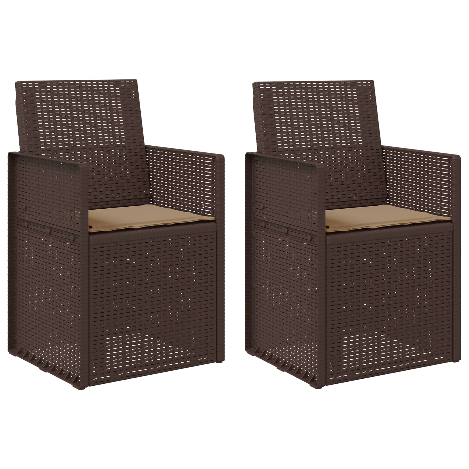 Garten Esszimmerstühle 2 Stk. Braun Und Taupe Pp Vidaxl