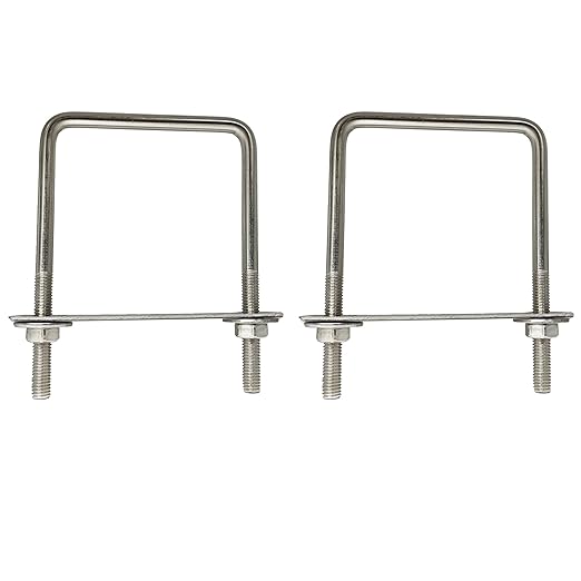 M8 Vierkant-u-bügel 80 Mm X 120 Mm, 80 Mm Innendurchmesser, Edelstahl-u-bügel Mit Mutter Und Rahmenplatte, U-bügel Zur Befestigung Von Platten Und Rohren (m8-80x120 Mm)