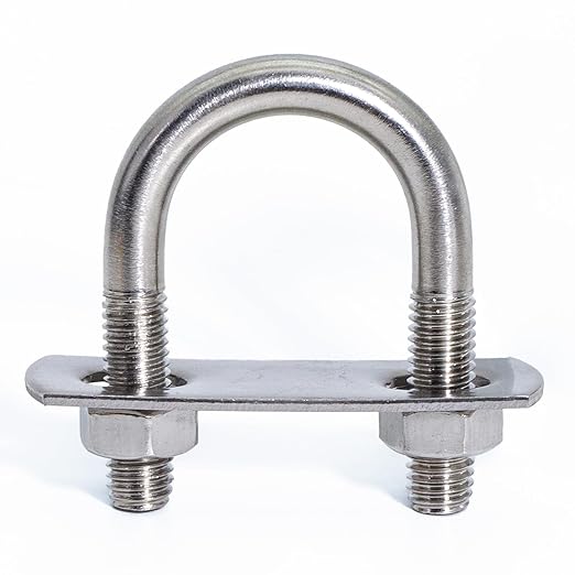 M8 U-bügel, 22 Mm Innendurchmesser, Befestigungsflansch, Runde U-bügel Mit Mutter Und Unterlegscheiben, Geeignet Zur Rohrbefestigung M8 X 22 Mm 2er-set