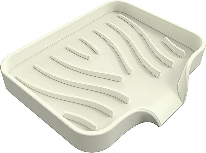 Silikon-seifenschale Mit Abfluss – Cremefarben – Rutschfest – Mit Abfluss – Für Bad, Küche, Dusche – Beige