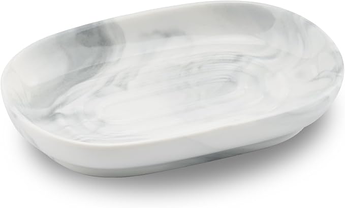 Seifenschale Aus Keramik, Rutschfeste Seifenschale Aus Marmor, Seifenhalter Für Badezimmer, Massiver Seifenhalter Für Küche, Badewanne, Waschbecken Und Dusche (grau)