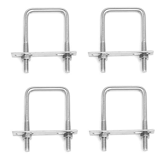 4 Stück Edelstahl-u-bügel M8 X 70 Mm X 100 Mm Vierkant-u-bügel Mit Muttern Und Rahmenplatten-klemmschrauben Zur Rohrbefestigung