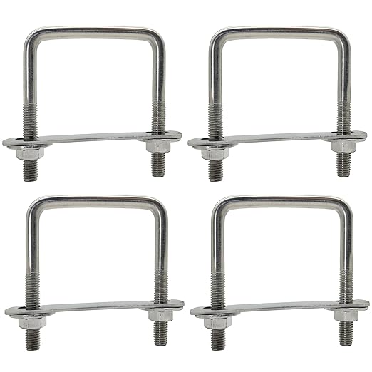 M8 Vierkant-u-bügel 60 Mm X 80 Mm, M8 U-bügel, 60 Mm Innendurchmesser, U-bügel Aus Edelstahl Mit Mutter Und Rahmenplatte, U-bügel Zur Befestigung Von Platten Und Rohren (m8-60 X 80 Mm)
