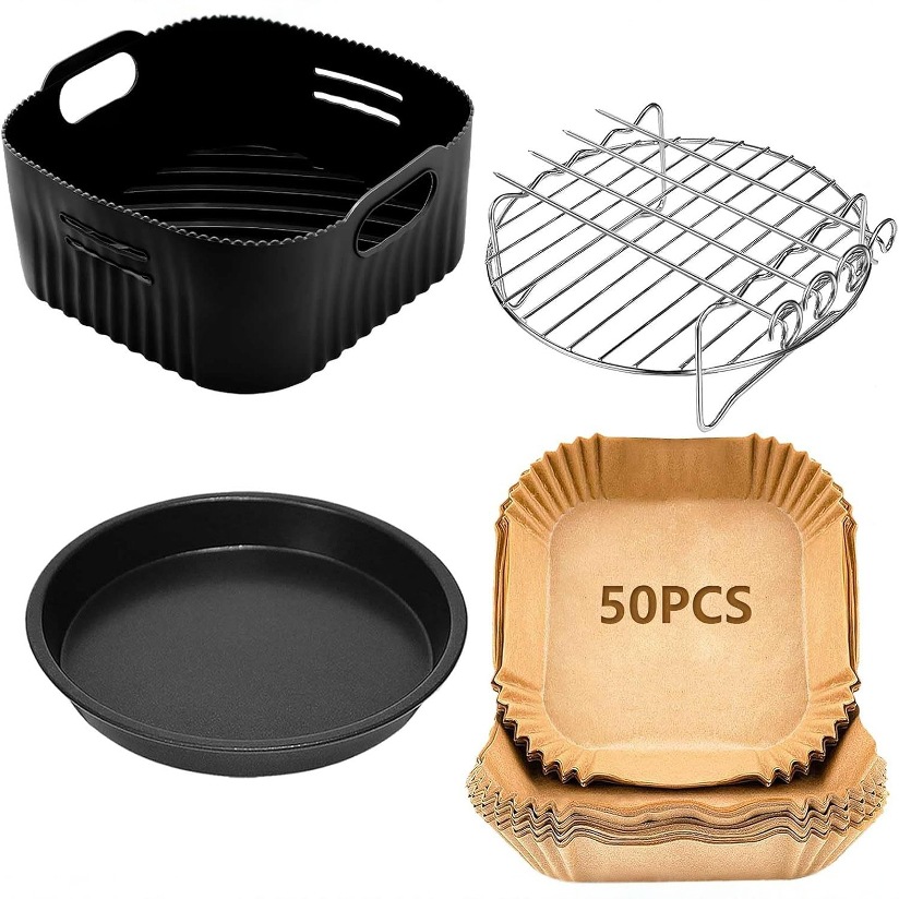 21 Cm Airfryer-zubehör, Silikon-airfryerform Für Philips Xl 6,2 L, Cosori 5,5 L Und 4,7 L, Cecotec 5,5 L Und 6 L, Ölfreies Frittieren, Wiederverwendbare Alternative Zu Backpapier