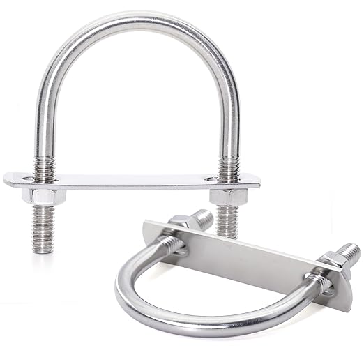 M8 U-bügel, 33 Mm Innendurchmesser, Befestigungsflansch, Runde U-bügel Mit Mutter Und Unterlegscheiben, Geeignet Zur Rohrbefestigung M8 X 33 Mm 2er-set