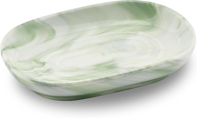 Seifenschale Aus Keramik, Rutschfeste Seifenschale Aus Marmor, Seifenhalter Für Badezimmer, Fester Seifenhalter Für Küche, Badewanne, Waschbecken Und Dusche (grün)