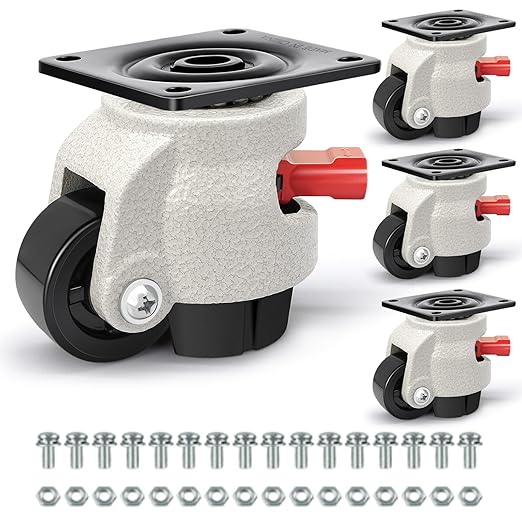 Schwerlast-möbelrollen Mit Verstellbarem Ratschengriff, Max. 1000 Kg Tragkraft, 360° Drehbar, Für Werkbänke, Maschinen Und Geräte, 4er-set