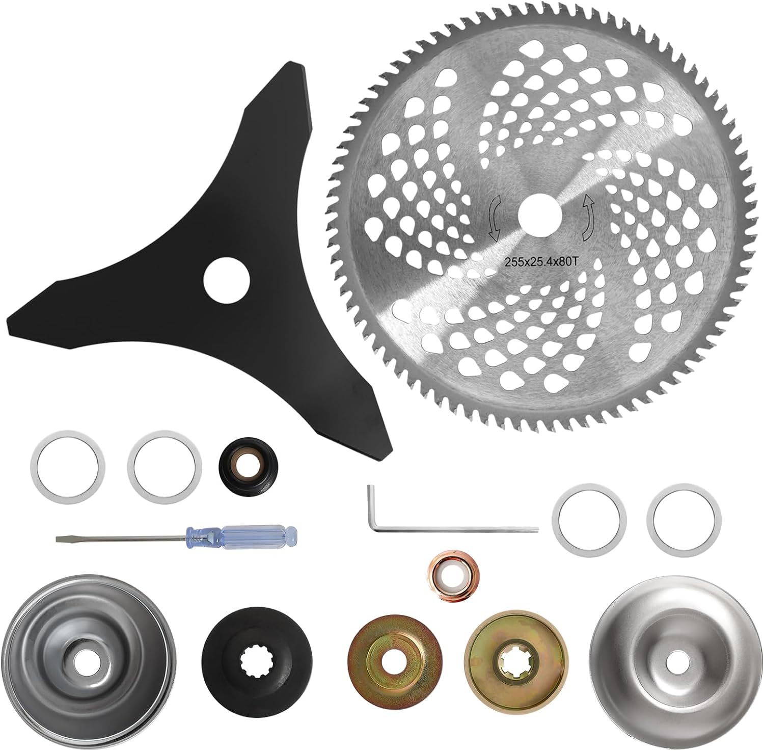 Gezahnte Bürstenklinge Aus Kohlenstoffstahl, Unkrautbekämpfungskopf Für Unkrautbekämpfungsklinge, Mit Adapterset, Bürstenmesser, Trimmer, Unkrauthacker