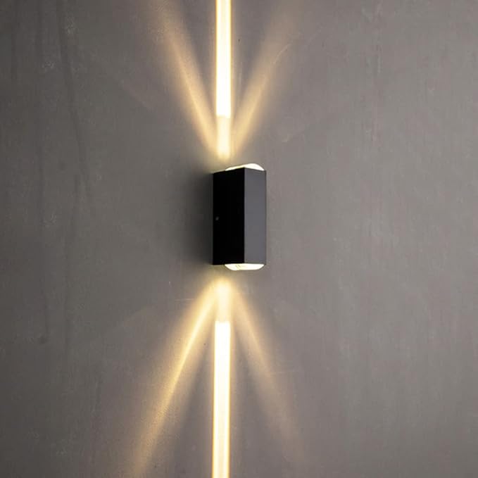 Led-wandleuchte Für Den Innenbereich, Schwarzes Aluminiumgussgehäuse, Wasserdicht, Mit Einstellbarer Helligkeit Für Den Außenbereich, Wandlaterne Für Haus, Terrasse, Veranda Und Garagenbeleuchtung
