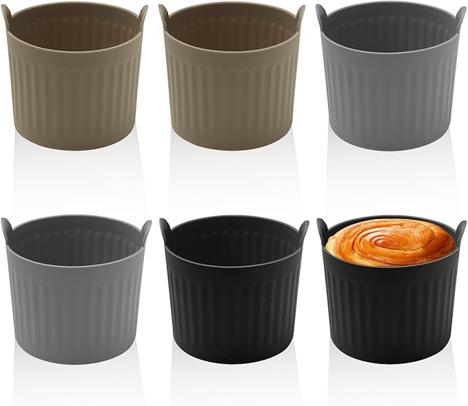 6-teiliges Set Silikon-backformen, Muffinformen, Kuchenförmchen, Airfryer- Und Wassereierformen, Airfryer-kochutensilien