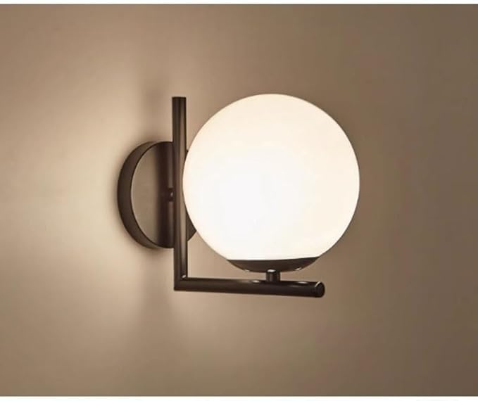 Dekorative Glaswandleuchten Für Balkone Und Wohnzimmer, Mit E27-sockel, Warmweißes Licht, Schwarz.