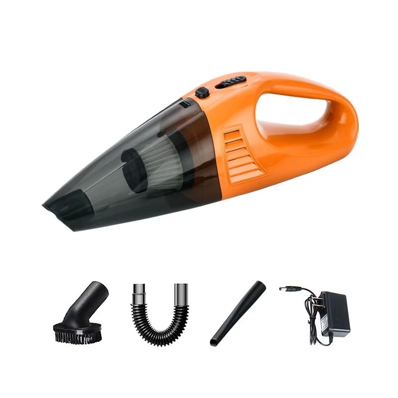 Leistungsstarker, Wiederaufladbarer, Kabelloser Handstaubsauger, Tragbarer Autostaubsauger Mit Multifunktionalem Zubehör Für Zuhause, Büro, Auto Und Haustierhaltung (orange)