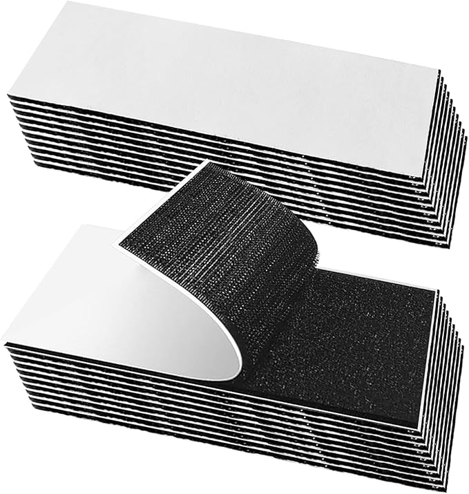 20 Stück Doppelseitiges Klebeband Mit Kratzschutz, 50 X 100 Mm Und 30 X 100 Mm, Selbstklebendes Klettband Für Haushalt, Heimwerken Und Bastelarbeiten (schwarz)