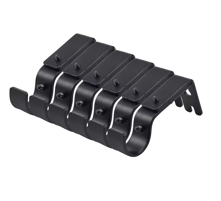 6-teiliges Gardinenstangen-halterungsset, Verstellbare Wandhalterung, Robuste Gardinenstangenhalterungen Aus Eisen, Kleiderstangenrohrhalterungen, Gardinenaufhängerhalterungen Mit Schrauben (schwarz)