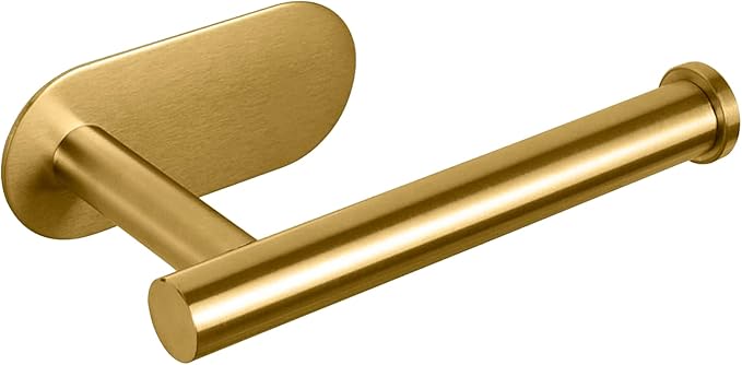 Selbstklebender Toilettenpapierhalter, Edelstahl, Rostfrei, Kein Bohren Erforderlich, Geeignet Für Badezimmer, Küche, Toilette (gold)