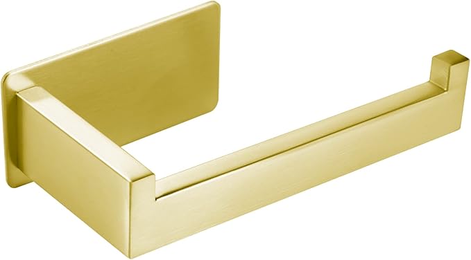 Toilettenpapierhalter, Bohrfreier Toilettenpapierhalter, Selbstklebender Toilettenpapierrollenhalter Aus Gebürstetem Messing Und Edelstahl Für Bad, Toilette, Küche, Spender