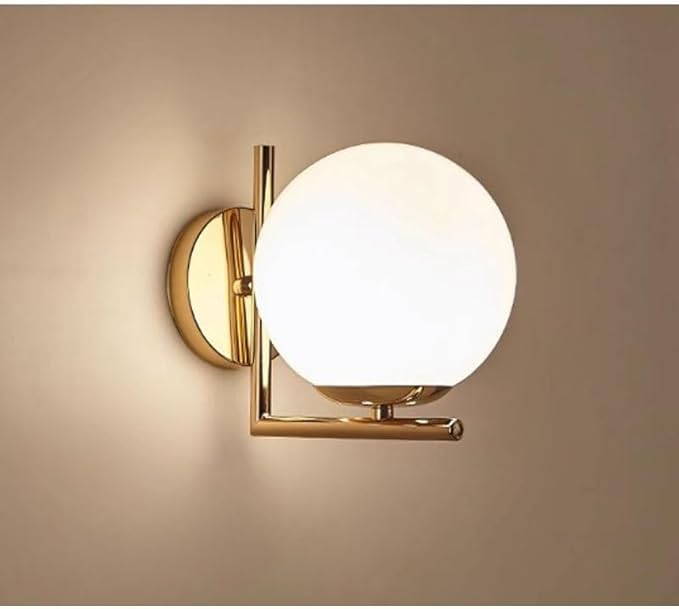 Dekorative Wandleuchten Aus Glas Für Balkon/wohnzimmer Mit E27-fassung, Warmes Licht, Gold