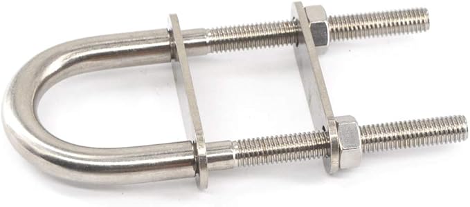 Edelstahl-u-bügel M10 X 100 Mm X 180 Mm Vierkant-u-bügel Mit Muttern Und Rahmenplatten-klemmschrauben Zur Rohrbefestigung