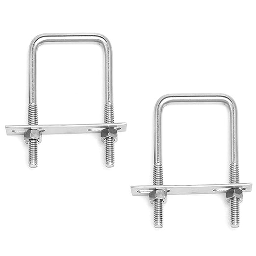 Stück Edelstahl-u-bügel M10 X 80 Mm X 150 Mm Vierkant-u-bügel Mit Muttern Und Rahmenplatten-klemmschrauben Zur Rohrbefestigung