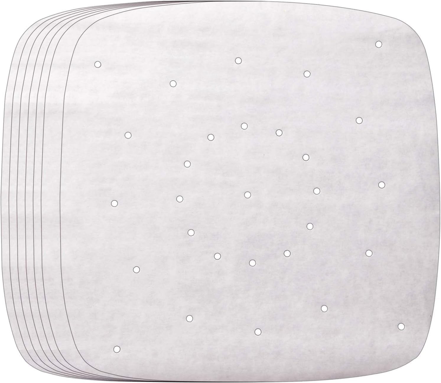 Packung Mit 100 Perforierten Quadratischen Blättern Für Heißluftfritteusen, 21,6 Cm