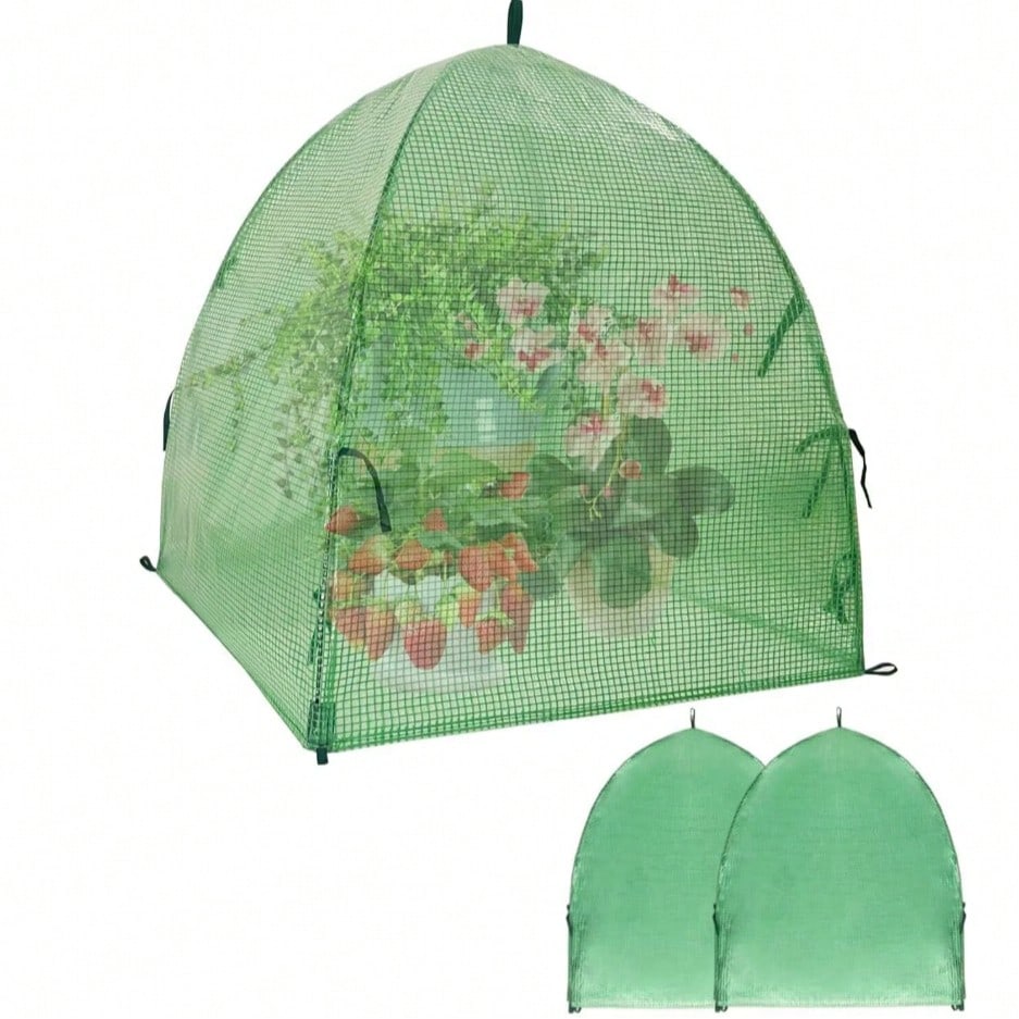 2 Stück Frostschutz-pflanzenabdeckungen, 56 Cm X 56 Cm Erhöhtes Gartenzelt Mit Feuchtigkeitskuppel Für Keimung, Anzucht Von Sämlingen Und Schutz Der Pflanzen Vor Tieren (grün)