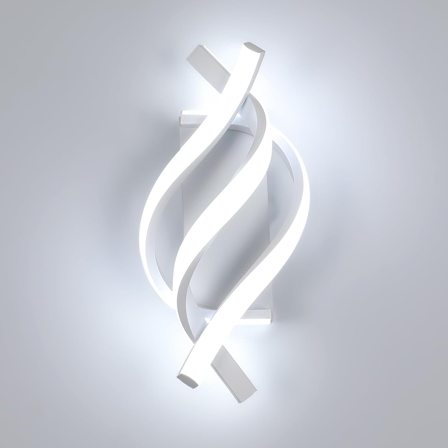 Moderne 20-w-led-wandleuchte Für Den Innenbereich, Geschwungenes Design, 6500 K, Für Schlafzimmer, Flur Und Wohnzimmer, Weiß
