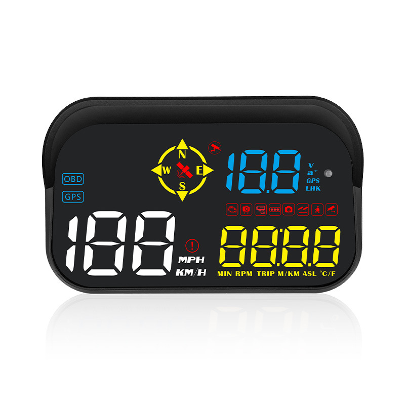 M21 Auto-head-up-display Obd2 + Gps Dual-system-projektor Windschutzscheibe Auto-tachometer Anti-radar-detektor Wassertemperatur-alarm Für Alle Fahrzeuge