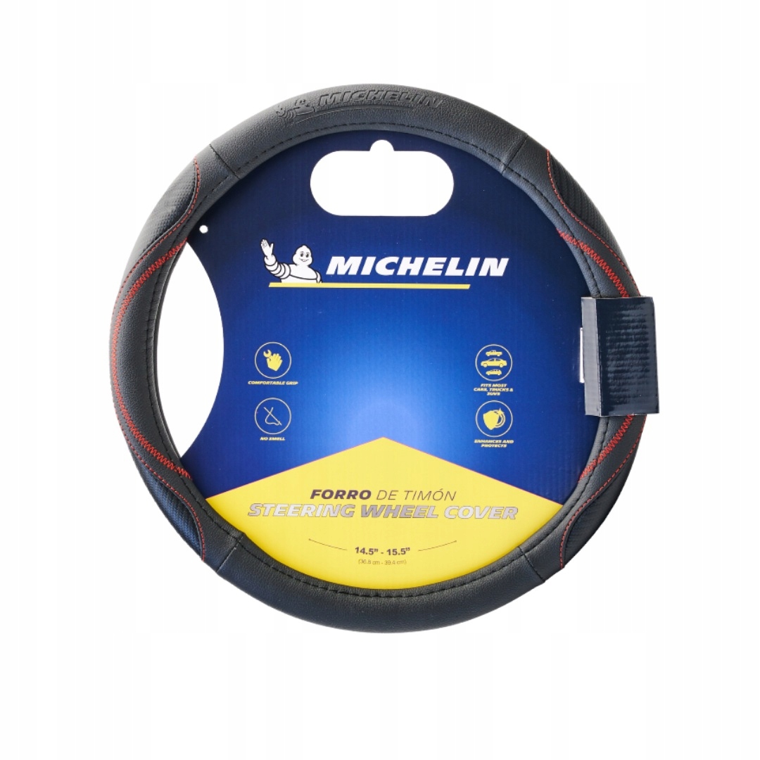 Michelin Lenkradbezug, Schwarz Mit Roter Naht, 36,8–39,4 Cm