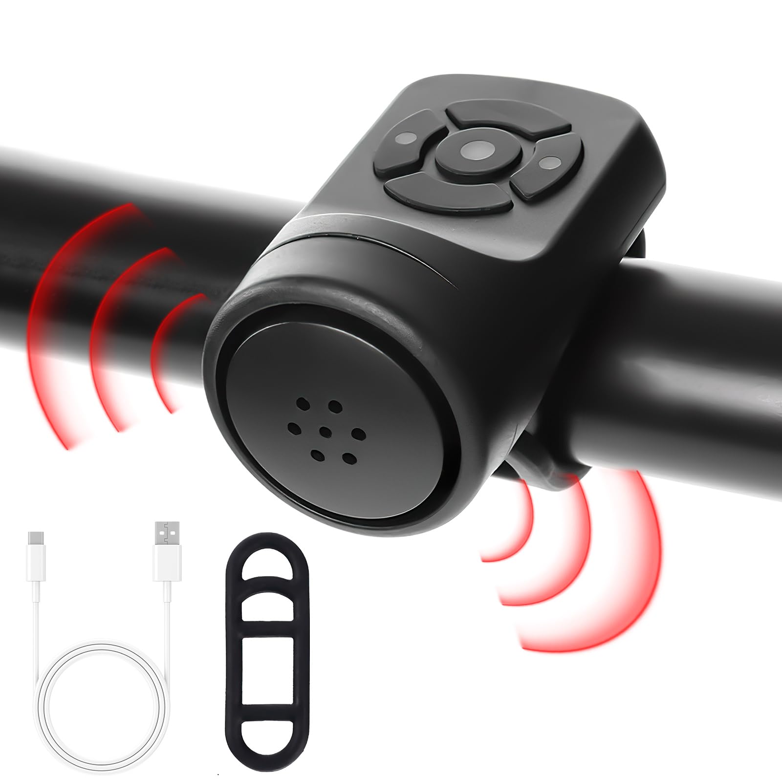 Elektronische Fahrradklingel, Fahrradklingel, Leistungsstarke Fahrradhupe, Fahrradhupe, Fahrradalarm, Fahrradklingel Für Erwachsene, Fahrradklingel, Elektrorollerhupe, Fahrradzubehör, Ipx4 Wasserdicht