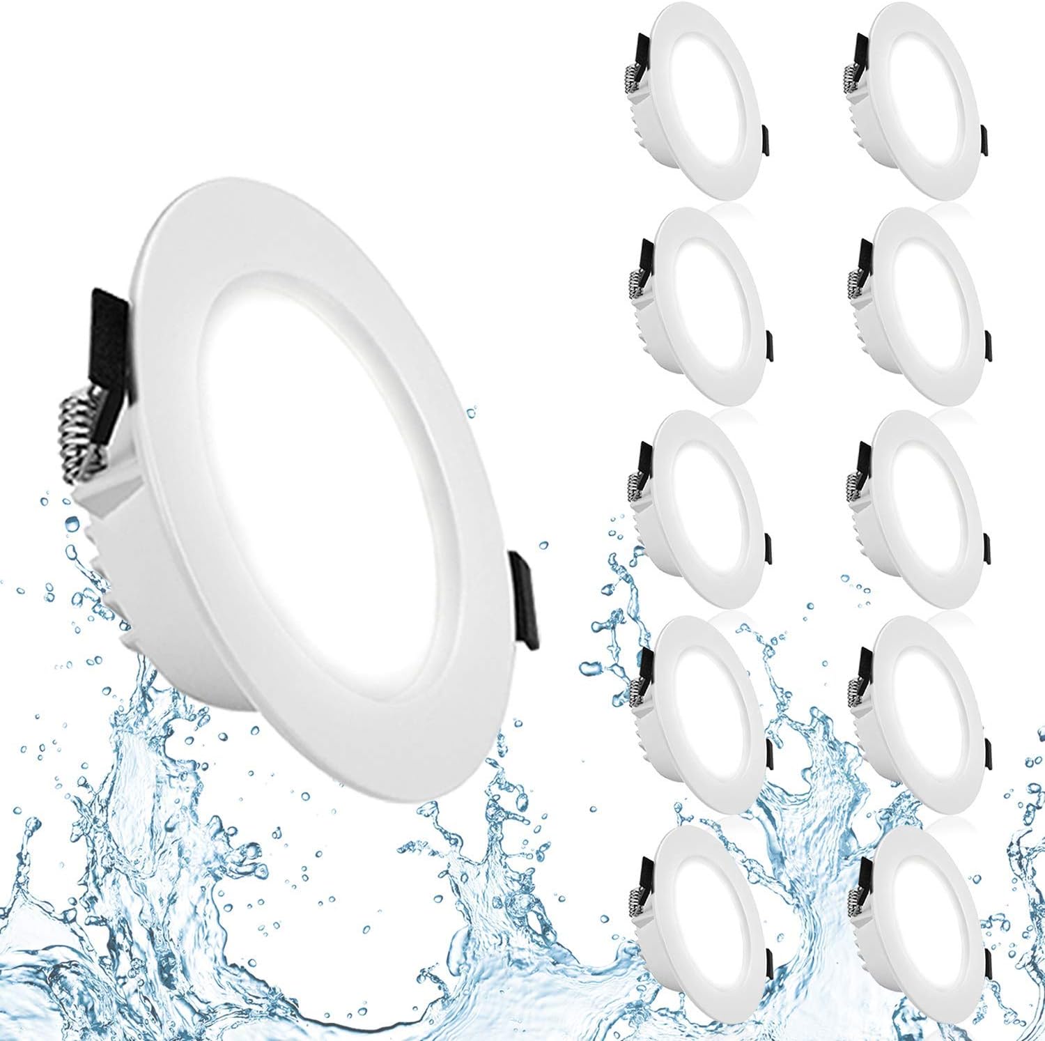 W Extra Flacher Led-einbaustrahler, Ip44 Led-einbaustrahler Fürs Badezimmer, Neutralweiß 4000 K, Ultradünn 35 Mm, Extra Flacher Led-strahler Ac 85–265 V, 550 Lm, Integrierte Led Für Die Küche, 10 Stüc