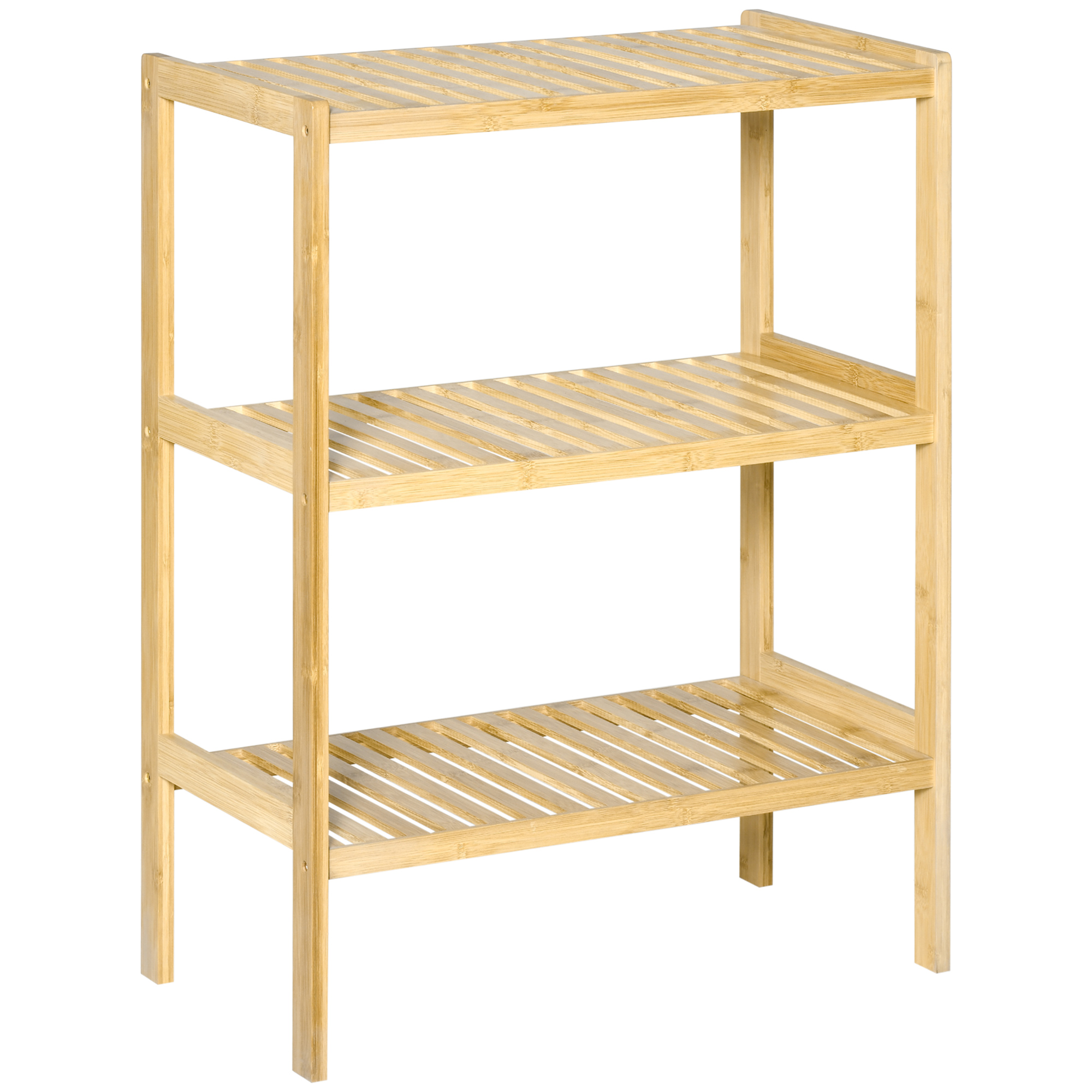 Regal Bambusregal 3 Regalböden, Bambus 62 Cm X 33 Cm X 80 Cm, Natur