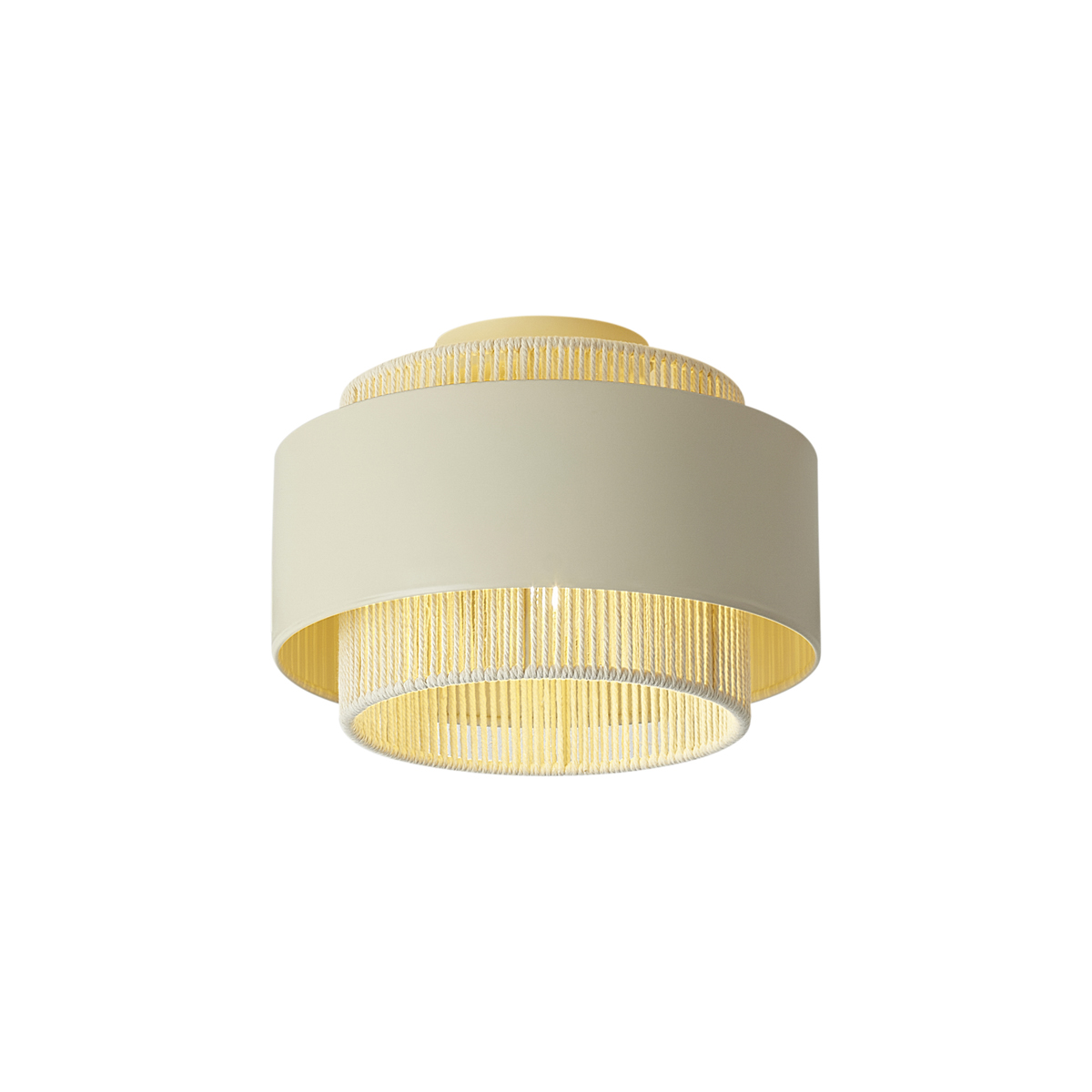 Qazqa Moderne Deckenleuchte Beige Mit Seil - Kora