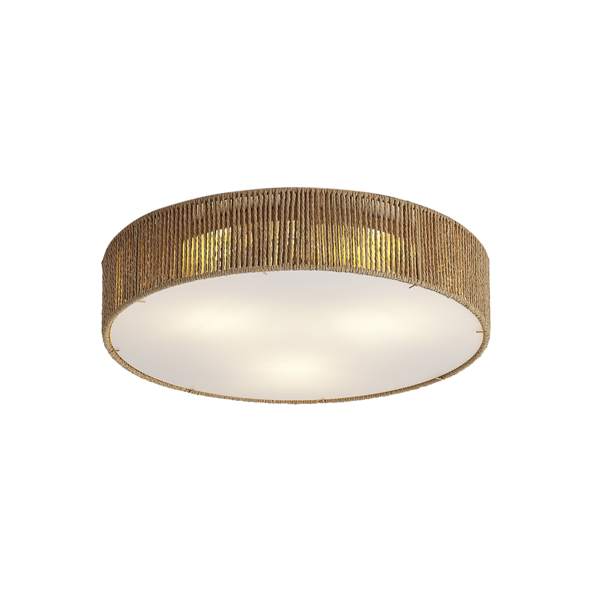 Qazqa Japandi Deckenleuchte Natur Mit Schirm 46cm 3-flammig - Luz