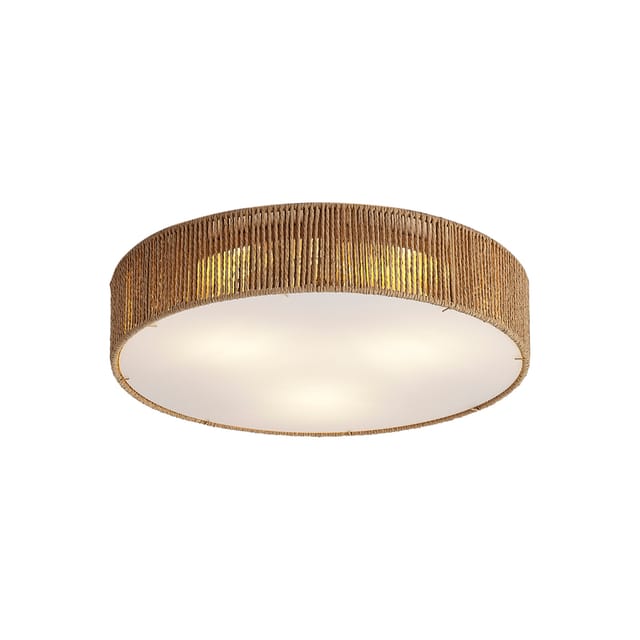 Qazqa Japandi Deckenleuchte Natur Mit Schirm 46cm 3-flammig - Luz