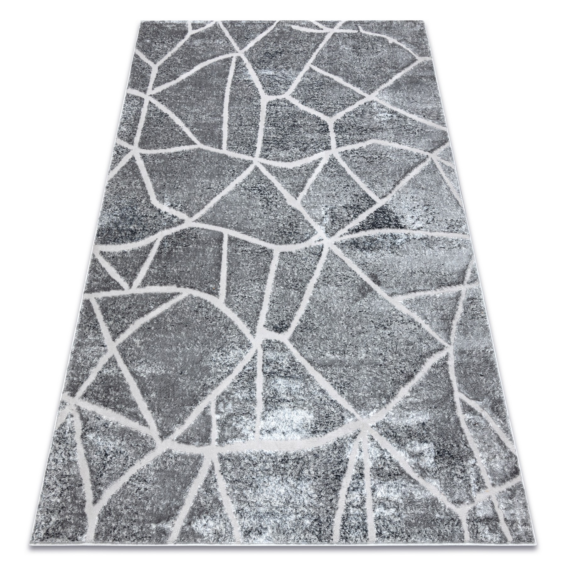 Modern Mefe Teppich 2783 Marmor - Strukturell Zwei Ebenen Aus Vlies Dunkelgrau Grey 180x270 Cm