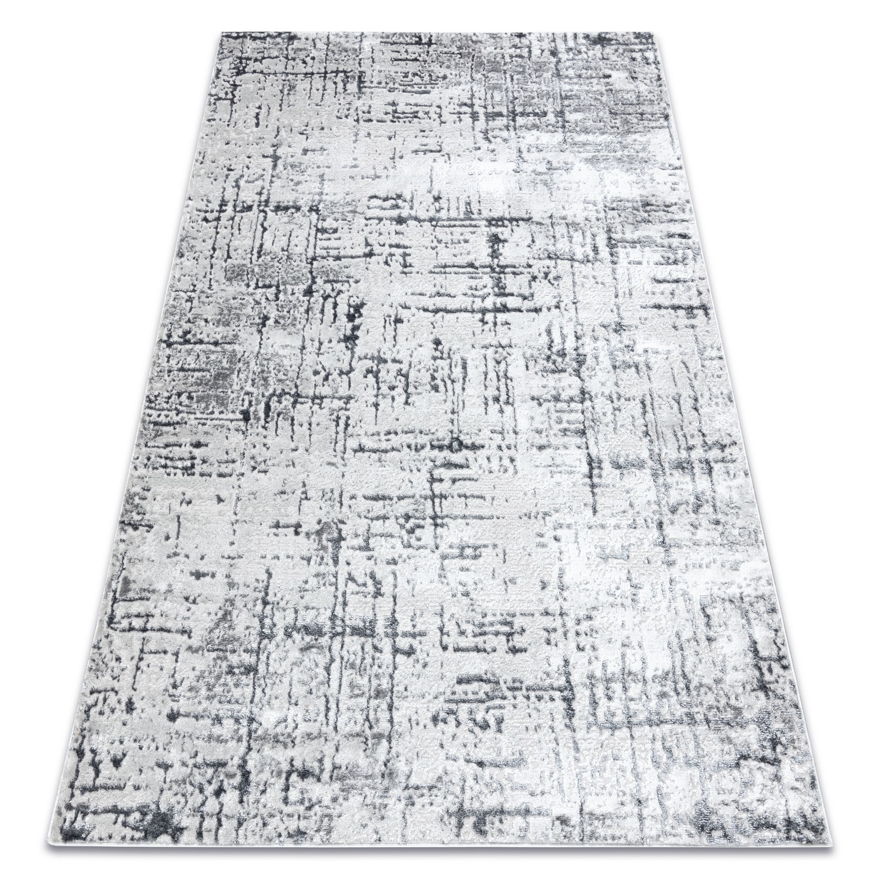 Rugsx - Modern Mefe Teppich 8722 Linien Vintage - Strukturell Zwei Ebenen Aus Vlies Grau / Weiß Grey 160x220 Cm