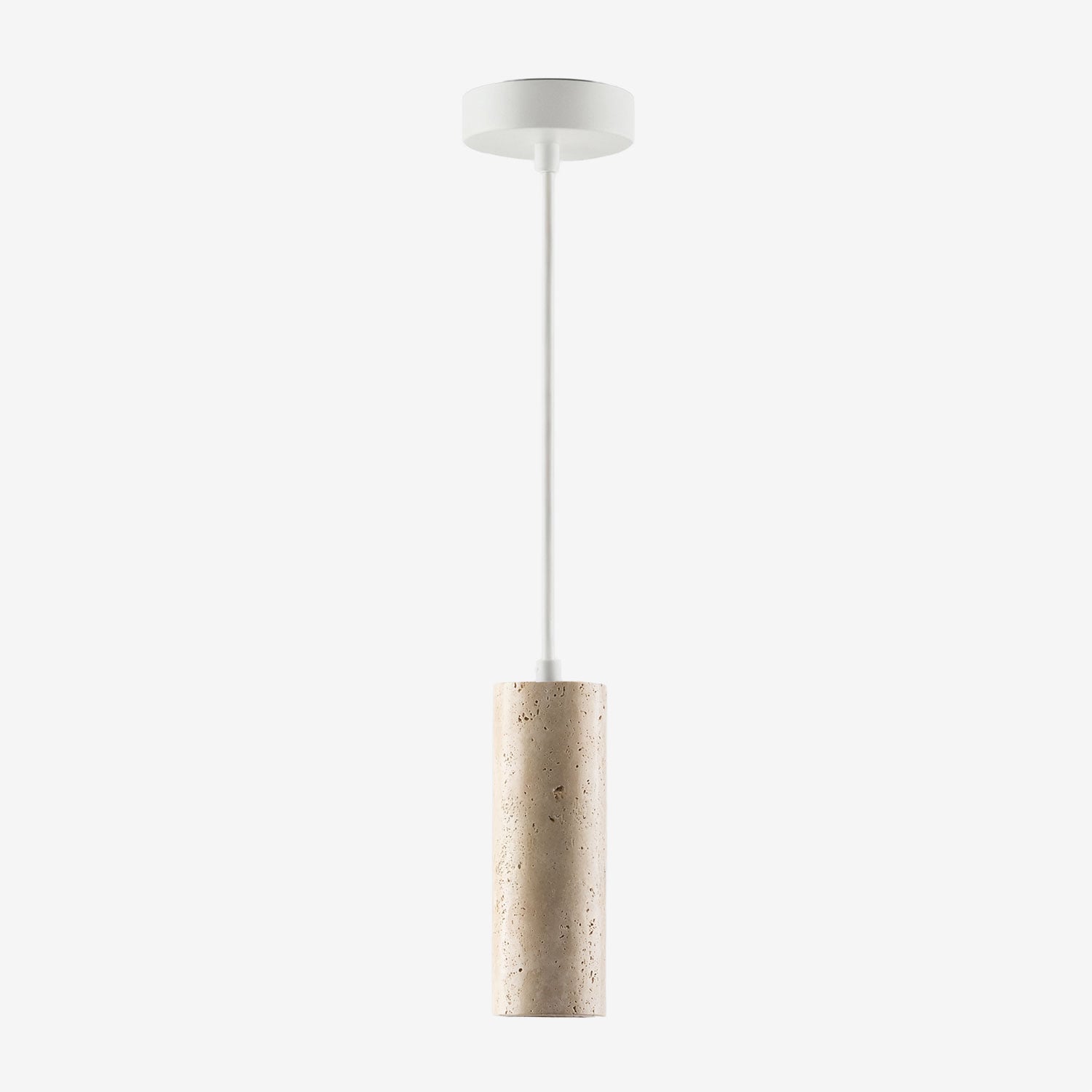 Sklum Hängende Deckenlampe Ø6,5 Cm Aus Travertin Davise Weiss
