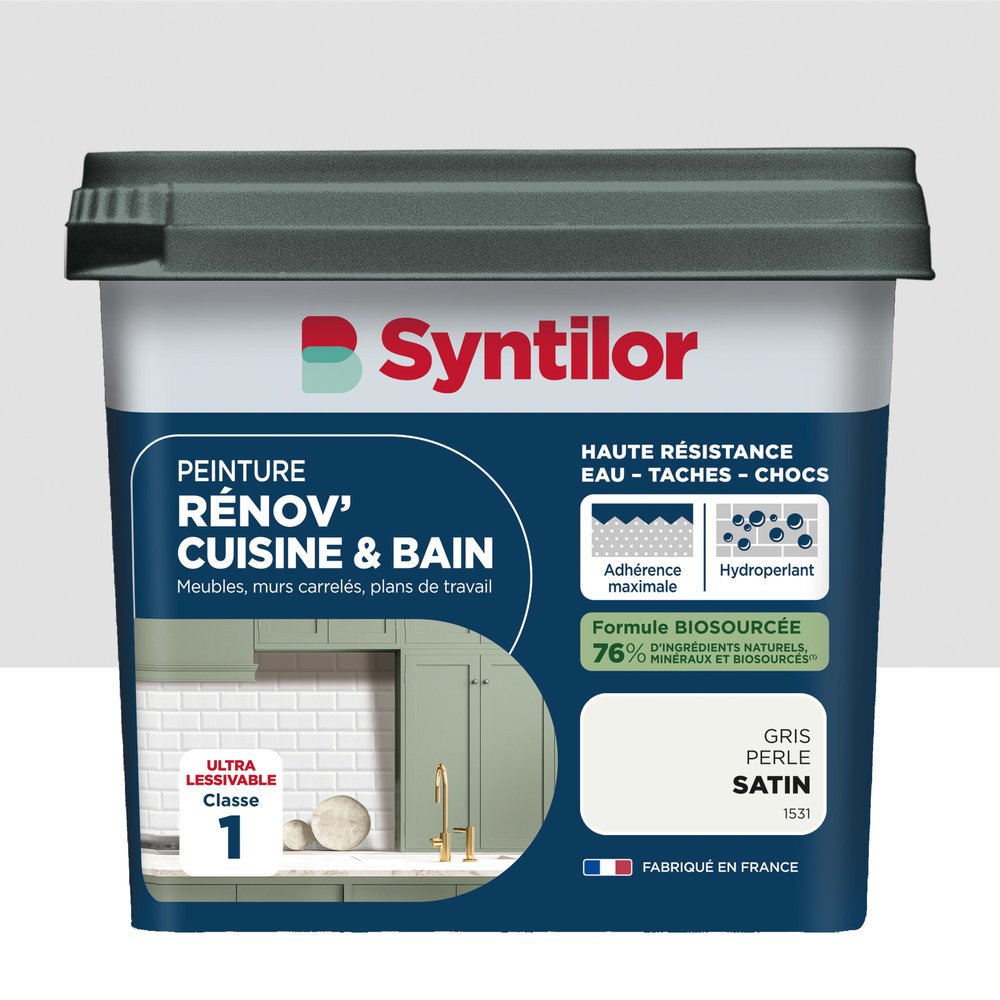Syntilor Renov' Küchen- Und Badezimmer-möbellack, Perlgrau, Seidenmatt, 0,75 L Syntilor