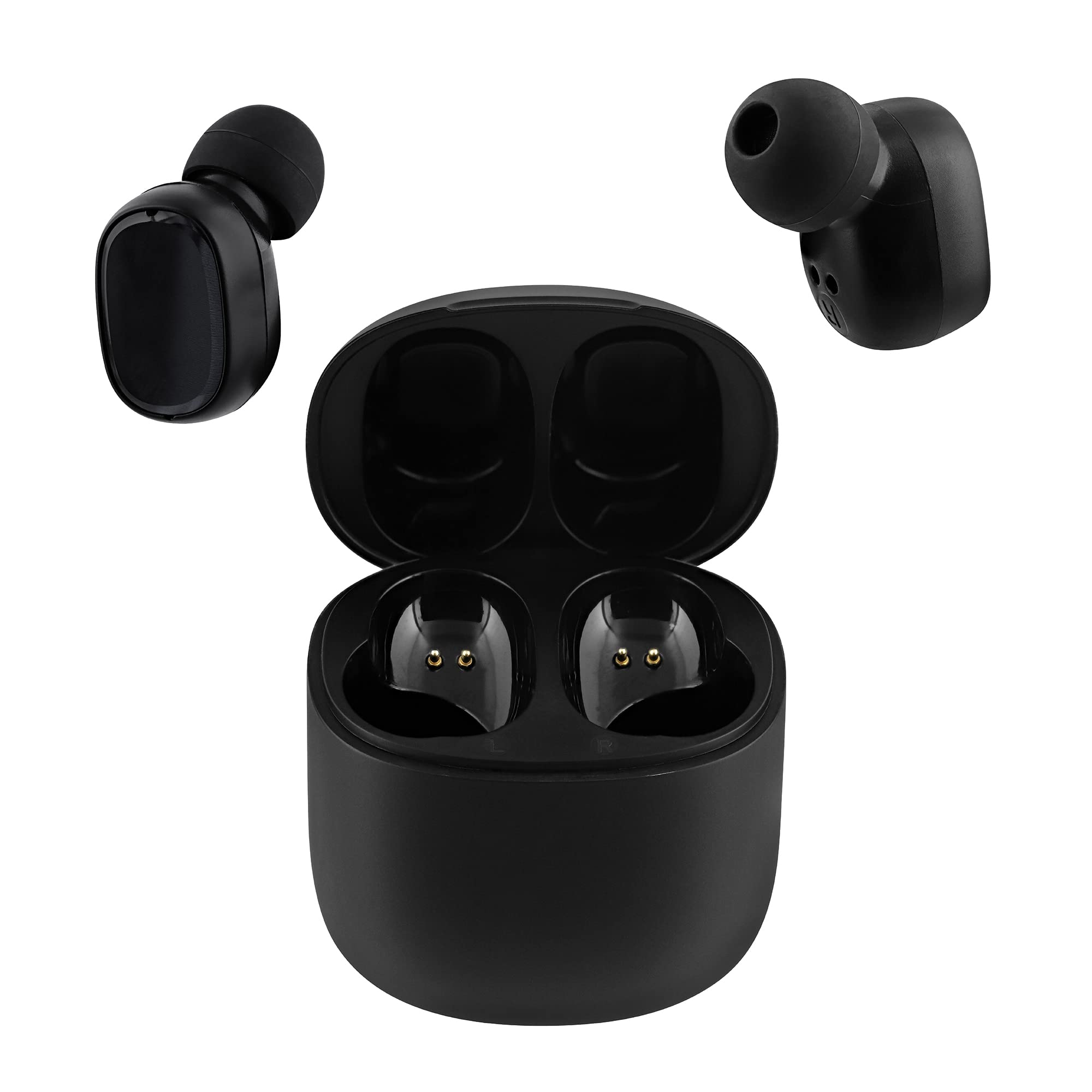 T'Nb - Kabelloses Bluetooth-headset, Passive Geräuschunterdrückung De Bis Zu 24 Stunden De Hören, In-ear Mit Touch Control, De Ladeanzeige, Eingebautes Mikrofon, Sportlich - Schwarz