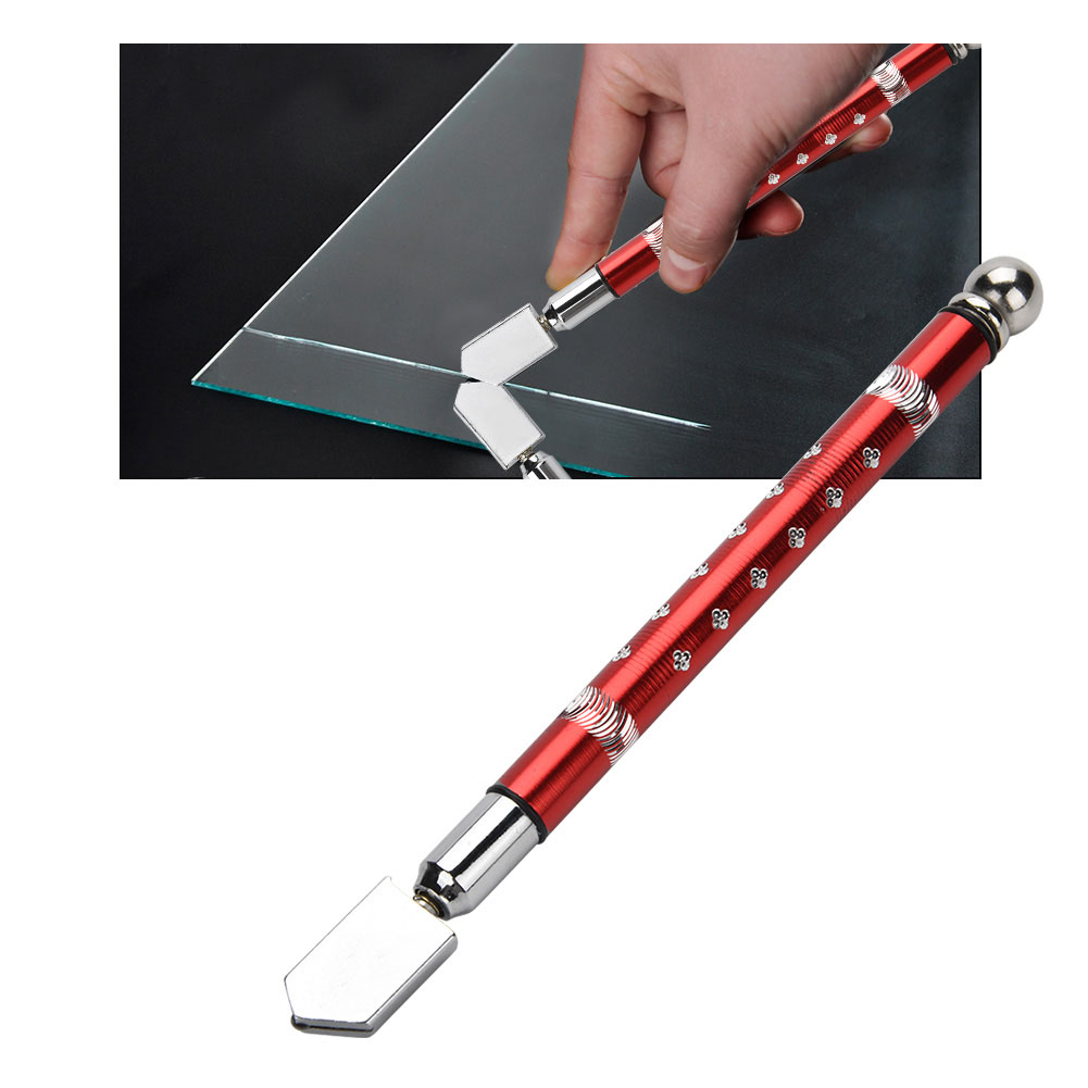 Tragbarer Glasschneider Mit Radantrieb Und Rutschfestem Griff Zum Schneiden Von Glas Von 3 Bis 15 Mm (rot).