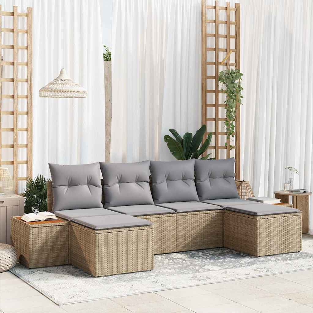 Vidaxl Ensemble De Canapé De Jardin 6 Pcs Beige Et Gris Clair