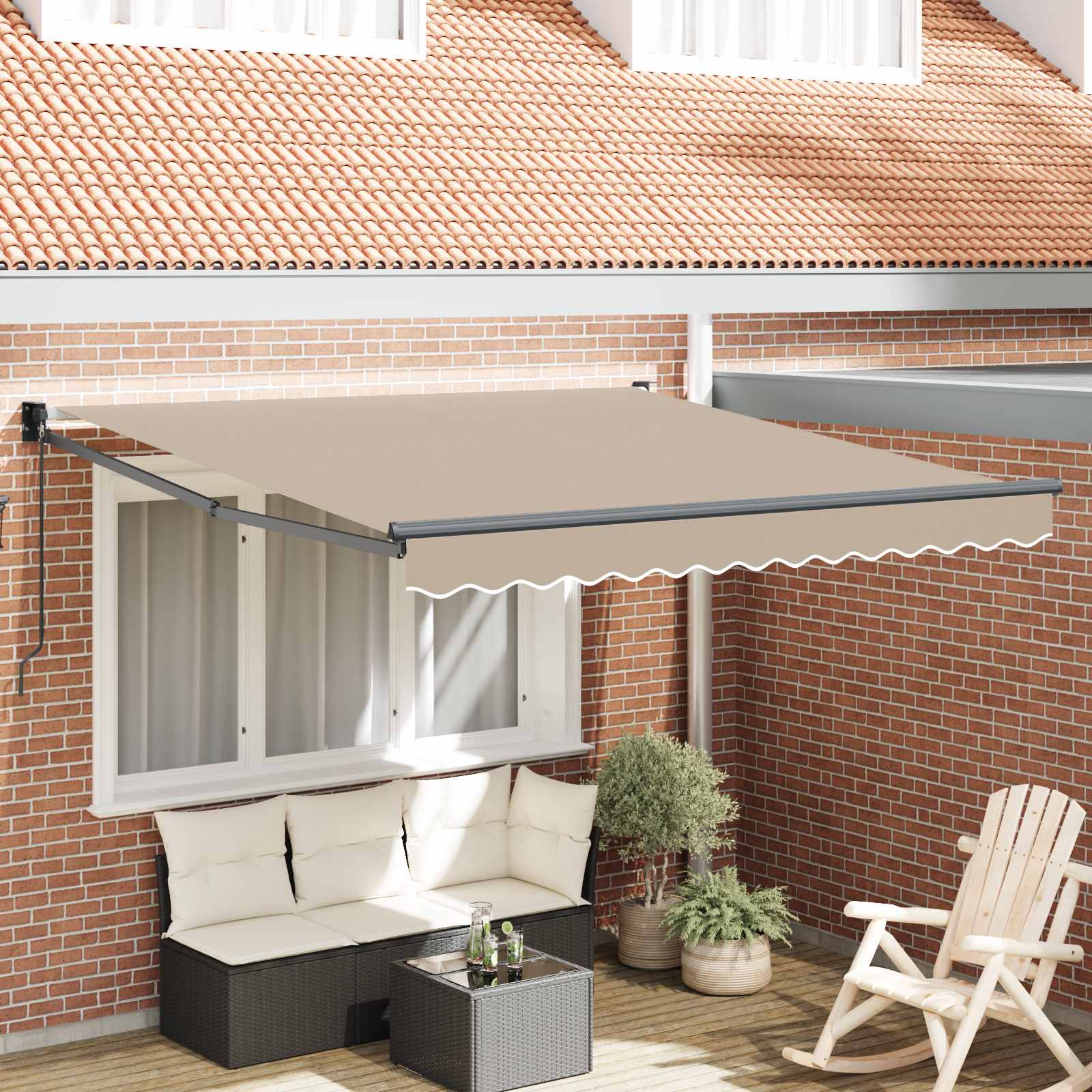 Vidaxl Auvent Rétractable Beige 350 X 250 Cm