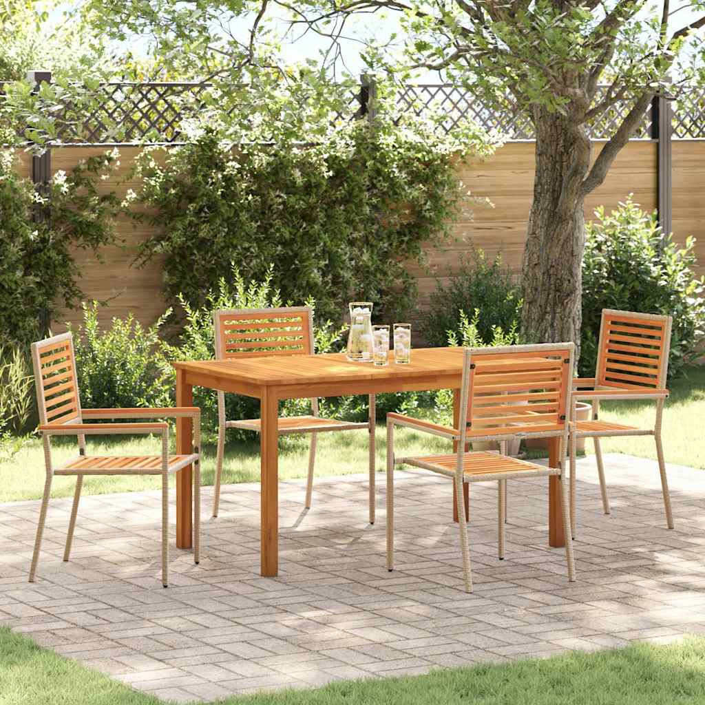 Vidaxl Ensemble De Salle À Manger Pour Jardin 5 Pcs Beige