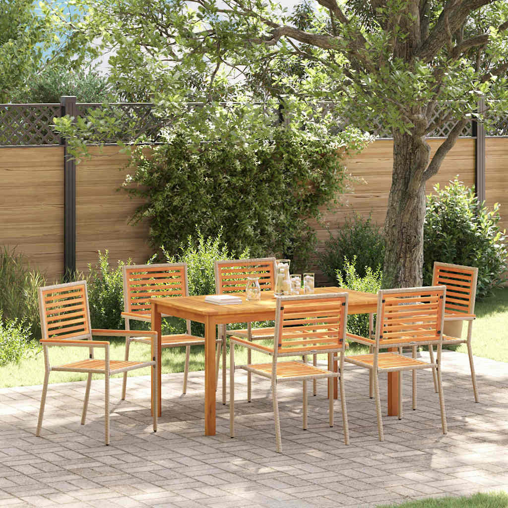 Vidaxl Ensemble De Salle À Manger Pour Jardin 7 Pcs Beige